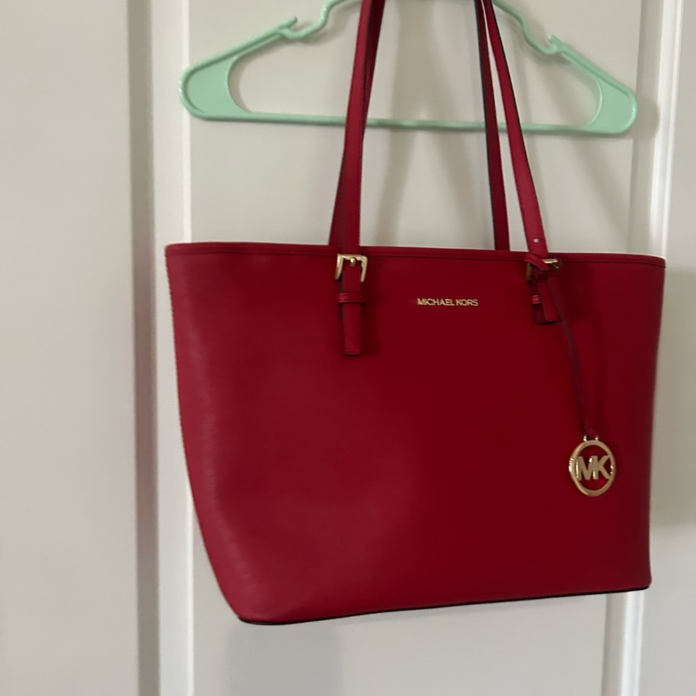 Michael Kors Red Leather Tote